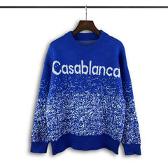 Casablanca knit sweater Gradient Speckled Jacquard Crewneck Knit Pullover