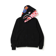 Bathing Shark print Hoodie Autumn and Winter Fashion Brand Cardigan Zipper Hoodie Youth Fashion