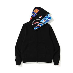 Bathing Shark print Hoodie Autumn and Winter Fashion Brand Cardigan Zipper Hoodie Youth Fashion