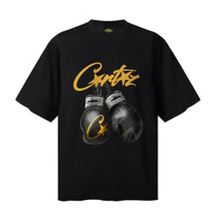 CORTEIZ T-shirt Y2K Boxing Gloves Printed Oversized Streetwear Tee