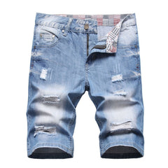 Denim shorts High-quality trendy casual pure cotton Non-stretch plus-size men's clothing