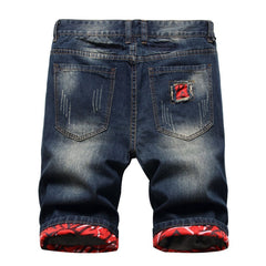 Denim shorts High-quality trendy casual pure cotton Non-stretch plus-size men's clothing