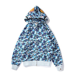 Bathing Shark print Hoodie Spring and Autumn Zipper Hoodie Sweater