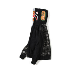 Bathing Shark print Hoodie Autumn and Winter Camouflage Shark Double Hood Sweatshirt Couple Coat Hip Hop Men and Women