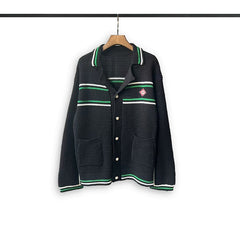 Casablanca knit sweater Striped Trim Collared Knit Cardigan