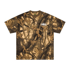 CORTEIZ T-shirt Y2K Heavyweight Real Tree Woodland Camo Oval Printed Oversized Streetwear Tee