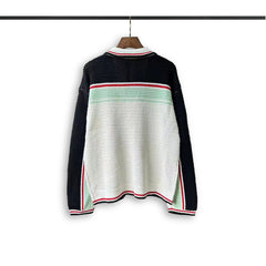 Casablanca knit sweater Preppy Red‑Green Accent Knit Top