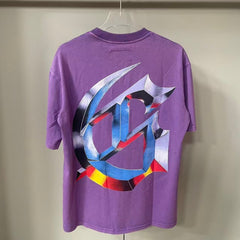 Godspeed T Shirts Simple Front Metallic Gradient Logo Casual Tee