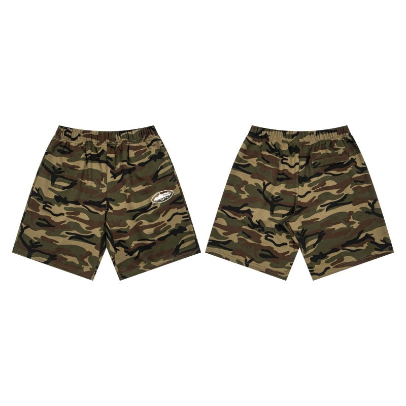 CORTEIZ Shorts Y2K All-Over Tiger Stripe Camouflage Alcatraz Printed Loose Fit Sweat Shorts
