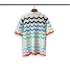 Casablanca knitted short-sleeved sweater Wavy Chevron Stripe Knit Two‑Piece Co‑ord Set