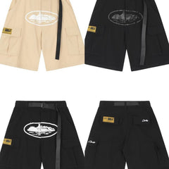 CORTEIZ Shorts Y2K Streetwear Graphic Multi-Pocket Cargo Shorts – Belted Edition