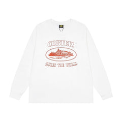 CORTEIZ Long-Sleeve Top Y2K Classic Oval Alcatraz Rules The World Printed Oversized Long Sleeve Tee