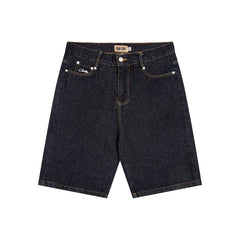 CORTEIZ Denim shorts Y2K Raw Denim Contrast Stitching Big Monogram Printed Loose Fit Shorts