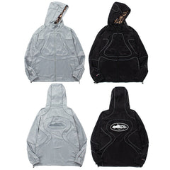 American-style baseball jacket American High-Street Hip-Hop Alcatraz / CRTZ Style Windbreaker & Reflective-Trim Set ¨C Men's Camouflage Tech-Shell Jacket & Sportswear