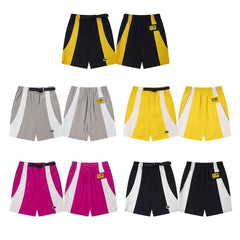 CORTEIZ Shorts Techwear Colorblock Shorts Belted Casual Loose Fit Knee Length Shorts Y2K Outdoor Streetwear Shorts