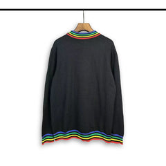 Casablanca knit sweater Vibrant Multicolor Band Collar Chain Graphic