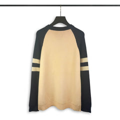 RHUDE knit sweater Distressed Stacked Slogan Motif Color‑Block Raglan Knitwear