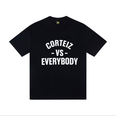 CORTEIZ T-shirt Y2K Arc Logo & VS Everybody Block Lettering Printed Oversized Tee