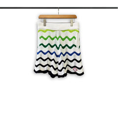 Casablanca knitted short-sleeved sweater Zigzag Striped Textured Knit Suit