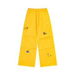 Street-style vintage jeans Retro Harajuku Style Colorful Colorblock Cargo Pants with Graphic Accents