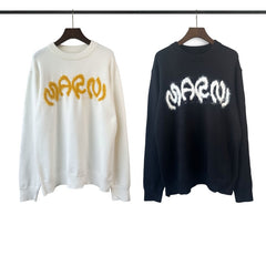 RHUDE knit sweater Plush‑Finish Distorted Arch Script Solid‑Tone Relaxed‑Fit Knitwear