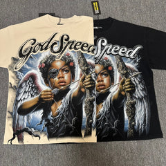 Godspeed T Shirts 100% pure cotton 260g fabric Streetwear fashion Rhinestone