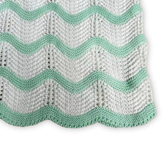 Casablanca knitted short-sleeved sweater Mint‑Green Chevron Textured Polo Top