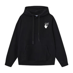 OW gradual change arrow print pattern pullover hooded sweater