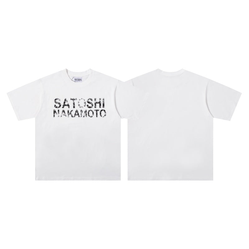 SATOSHI T Shirts High-quality pure cotton trendy unisex heavyweight loose fit fashionable and versatile