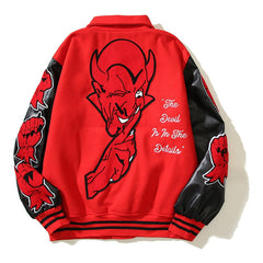 American-style baseball jacket Saint Michael American-style leather-sleeve