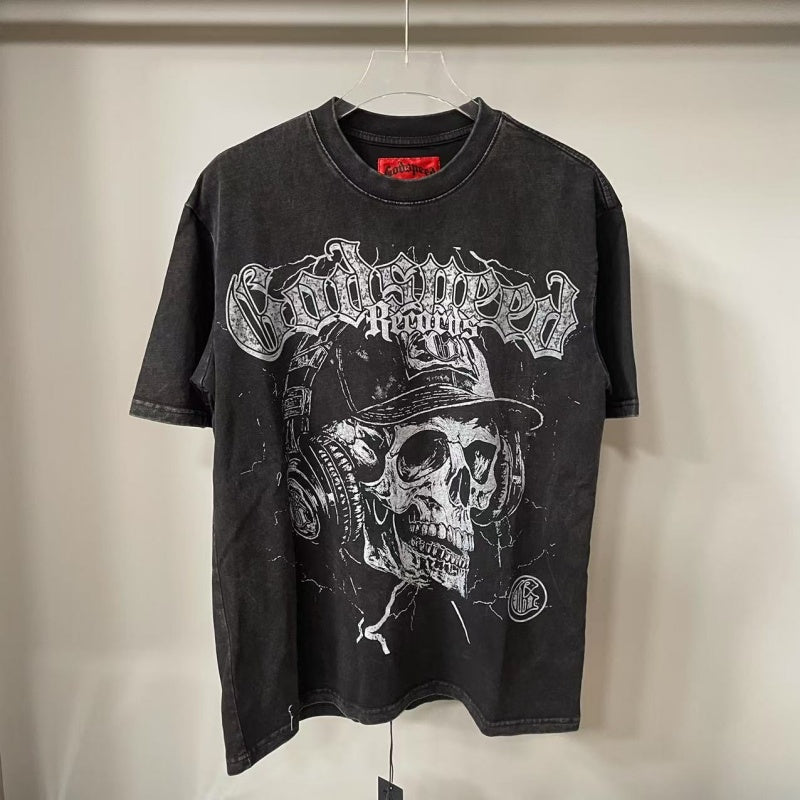 Godspeed T Shirts Western Skeleton Hat Grunge Art