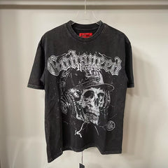 Godspeed T Shirts Western Skeleton Hat Grunge Art