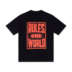 CORTEIZ T-shirt Y2K Front Mini Chest Oval Crest Back Big Statement Text Printed Oversized Tee