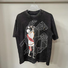 Godspeed T Shirts Classical Temple Skeleton Grunge Print