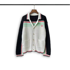 Casablanca knit sweater Preppy Red‑Green Accent Knit Top