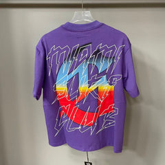 Godspeed T Shirts Purple Base Retro Beach Skeleton Surfboard Print