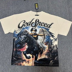 Godspeed T Shirts 100% pure cotton 260g fabric Streetwear fashion Rhinestone
