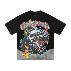 Godspeed T Shirts Flame Border Wild Canine Street Art