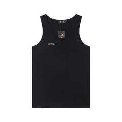 CORTEIZ T-shirt Y2K Fitted Ribbed Cotton Metal Badge Panel Sleeveless Vest