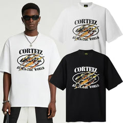 CORTEIZ T-shirt Y2K Scratch Beast Eye Rules The World Printed Oversized Tee