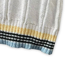 Casablanca knitted short-sleeved sweater Striped‑Binding Collar Ribbed Knit Polo