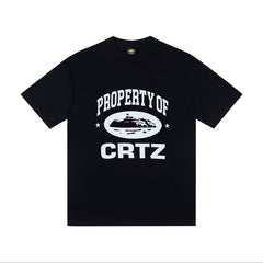 CORTEIZ T-shirt Y2K Arc Varsity Lettering & Oval Alcatraz Crest Printed Oversized Tee