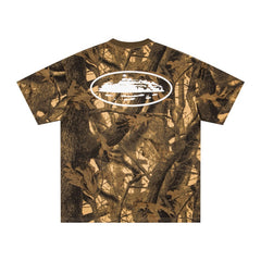 CORTEIZ T-shirt Y2K Heavyweight Real Tree Woodland Camo Oval Printed Oversized Streetwear Tee