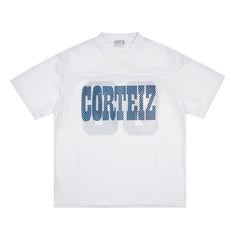 CORTEIZ T-shirt Y2K Blokecore Mesh Graphic Football Jersey – Streetwear Edition
