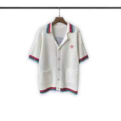 Casablanca knitted short-sleeved sweater Textured Knit Top & Short Co‑ord Suit