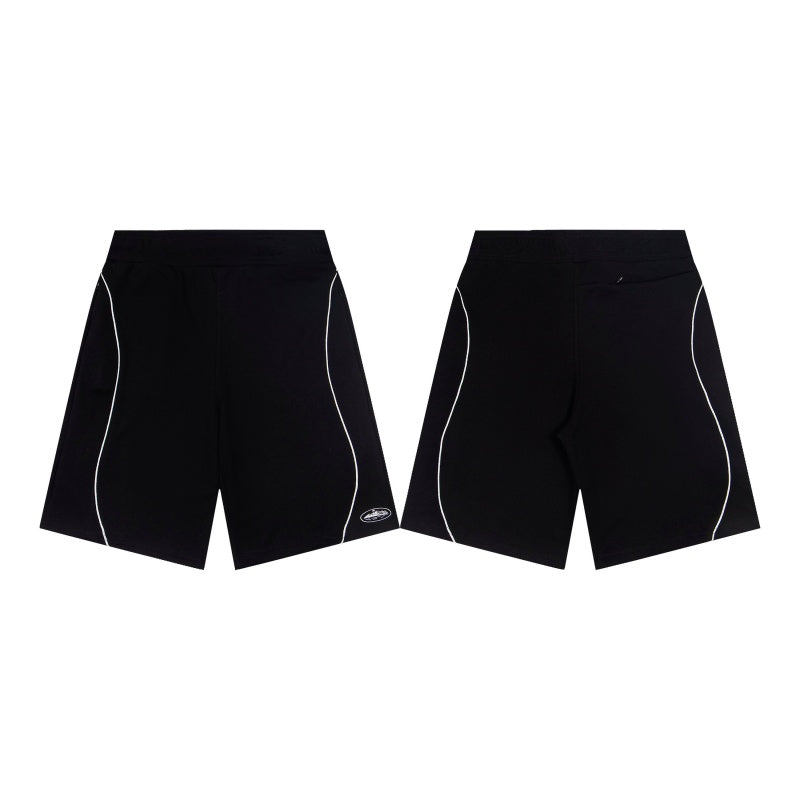 CORTEIZ Shorts Black Loose Fit Sporty Piping Track Shorts – Streetwear Edition