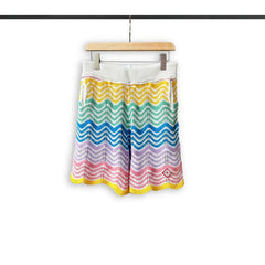 Casablanca knitted short-sleeved sweater Vibrant Zig‑Zag Pattern Knit Casual Suit