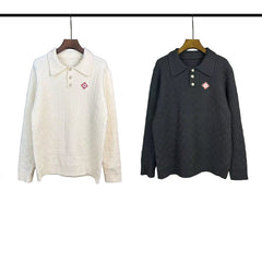 Casablanca knit sweater Understated Chest Patch Cable‑Knit Design
