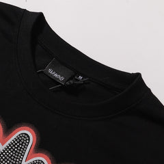 Harmony T Shirts Rhinestone skull wearing sunglasses