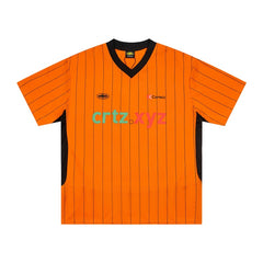CORTEIZ T-shirt Y2K Blokecore Pinstripe V-Neck Soccer Jersey – Streetwear Edition